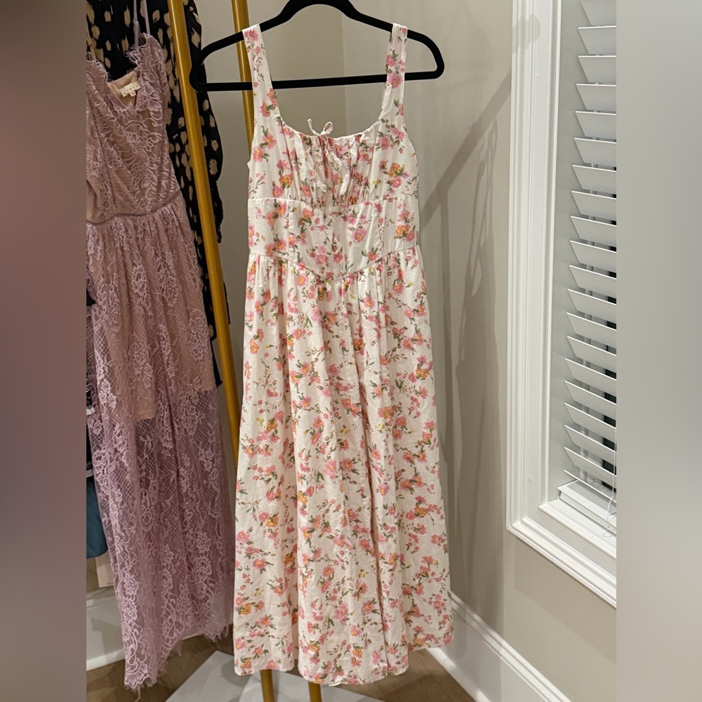 Jessica Simpson Floral Maxi Dress - Pink and Cream - Picture 2 of 6
